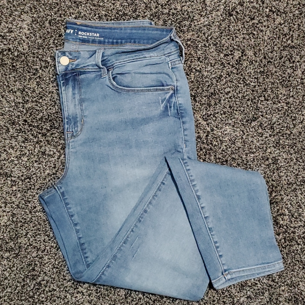 Old navy high rise rockstar skinny.